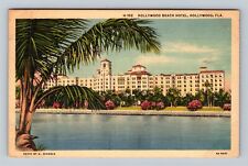 Hollywood FL-Florida, Hollywood Beach Hotel, Antique c1938 Vintage Postcard picture