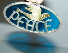 Vintage Rare ISCO. Oval Dove Peace Silver Gold Metal With Clear Blue Plastic EC picture