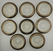 Vintage (8) Coasters Sterling Glass In Empire Crafts  Shipping Box Circa 1950's picture