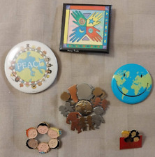 Vintage Mixed Lot of 6 Children of the World / Diversity Pins / Buttons picture
