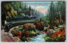 Antique c.1910 California Mt Shasta CA Sacramento River Railroad Train picture