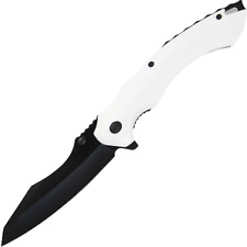 TACTICAL Spring Assisted Open Pocket Knife CLEAVER RAZOR FOLDING Blade White picture
