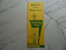 VINTAGE mileage chart from Holiday Inn Danville Illinois picture