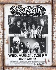 Aerosmith Guns N Roses Concert 8x10 Rustic Vintage Sign Style Poster picture