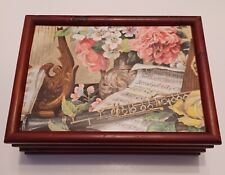 Wood Wooden Storage Box Jewelry Trinkets Memorabilia Violin Clarinet Art Print  picture