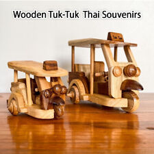 Wooden Handmade Thai Tuk Tuk Pedicab Art Souvenir Collectible Model Toy Unique picture