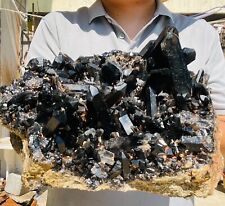 9.23lb Large Natural Black Smoky Citrine Quartz Crystal Cluster Specimen Healing picture