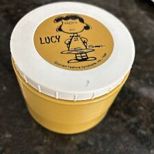 Vintage Peanuts Soup Thermos- 1969 -  Lucy- Tan- Harvest Gold- Charles Schulz picture