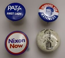 Vintage Lot of 4 ORIGINAL CAMPAIGN POLITICAL PINS Nixon, Pat, Kennedy, McKinley picture