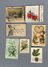Antique 7 1900 Merry Christmas Postcard Holly Red Berry Ivy  Dutch New Year picture