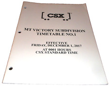 DECEMBER 2017 CSXT MOUNT VICTORY SUBDIVISION EMPLOYEE TIMETABLE #1 picture