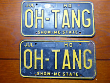 Set 2 Vintage Personalized Missouri License Plate Oh Tang Dang Ford Mustang picture