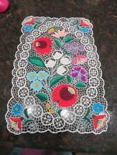  kalocsa Hungarian hand embroidered doily lace Kalocsai  floral 15 