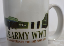 Vtg WWII US Army 50th Anniversary Military Coffee Mug Waco Hadrian Glider picture