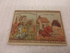 Antique Reid's Seeds Woman Planting Garden Flowers Trade Card picture