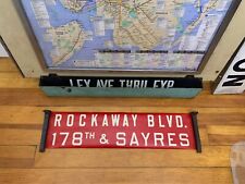 QUEENS TRANSIT NY NYC BUS ROLL SIGN ROCKAWAY BOULEVARD DECOR 178 SAYRES JAMAICA picture