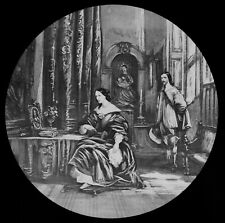 ENGLISH CIVIL WAR QUEEN HENRIETTA & KING CHARLES I C1875 Magic Lantern Slide picture