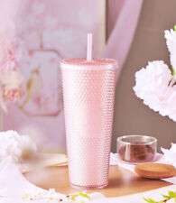 Authentic New Starbucks China Sakura Pink Glitter Studded Cold Cup Tumbler 24oz picture
