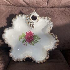 Antique French porcelain bonbonniere small bowl floral decor  picture