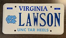 Virginia Personalized Vanity License Plate Collegiate UNC Tar Heels Lawson Sign picture