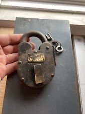 Winchester Padlock Stagecoach Gunsmith Lock Key Patina 1.5LB+ Western Collector picture