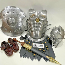 Medieval Roman Chest Armor Jacket With Gladiator Helmet & 18 Inch Shield picture