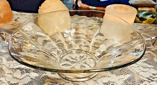 Vintage Crystalize Art Deco Clear Glass Transmuting Fin Side Decor Spirited Bowl picture