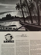 Vintage 1940 Ad Advertisement HAWAII Tourism Bureau picture