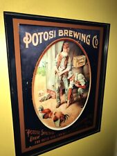 Potosi Brewing CO Cock Fight Beer Bar Man Cave Advertising Sign picture