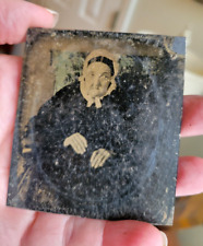 Sharp 1/6th Size Tin Type of Older Woman in Black Case includes Hair picture