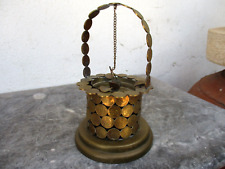 Vintage Brass Unique Wishing Well Ashtray Beautiful Handmade Art With Coins picture