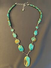 Turquoise & Sterling Silver Pendant Necklace, Reversable w/ Extension picture