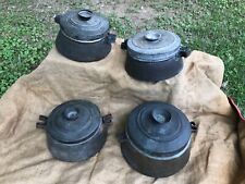 18TH/19TH CENTURY COPPER COOKING POT WITH OLD PATINA AND LIDS EXTREMELY RARE SET picture