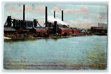 1907 Blast Furnaces and Open Hearth Dominion Iron and Steel Co Sydney Postcard picture