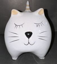 Art Pottery Sleeping Fat Cat Heavy Figurine 8”Lx 7