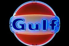 Gulf Gasoline Custom Neon Sign Bedroom Bar Decor Gift Acrylic Printed 16