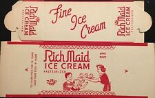 1958 Rich Made Ice Cream Container Superb Colors & Detail A Young Mother & Kids  picture