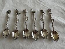 Vtg Australian Souvenir Spoon Set of 6 Silver-plated Lega EPNS Map and Animals picture