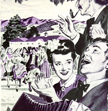 1944 Italian Swiss Colony Vintage Print Ad Asti California Man Lady Accordion picture