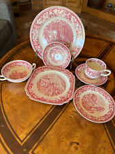 Vintage Currier & Ives-Red-7 Piece DinnerSet  item #23060 picture