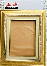 Olan Mills 5x7 Gold Wooden Back Loading Ornate Inlay Scooped Edge Picture Frame  picture