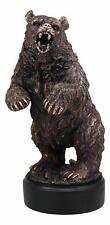 North American Standing Black Bear Roaring Decor Statue With Round Trophy Base picture