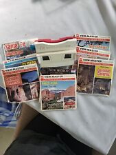 Vintage GAF View-Master Viewer Red, White, And Blue. Lot with 8Packs Of Reels picture