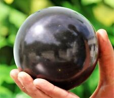 Superb 100MM Black Tourmaline Quartz Crystal Healing Energy Stone Sphere Globe picture