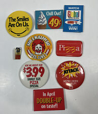 Vintage McDonald's Button Pin's Bundle Lot of 9 Pizza Ronald Large 80's 90's picture