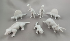 Complete Set of 7 Marx Small Mold Dinosaurs Gray 70s Plastic Vintage Playset Lot picture