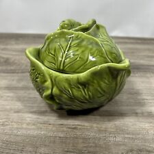  Vintage Ceramic Cabbage Bowl W/lid Holland Mold 1971 Signed Mid Century Modern picture