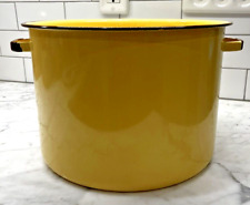 Vintage Enamelware Yellow 3 Gallon Stock Pot 11 1/4