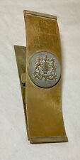 antique 19th century gilt thick bronze armorial honor letter paper clip holder picture