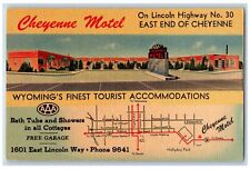 c1940's Cheyenne Motel & Restaurant Building Sketch Lincoln Wyoming WY Postcard picture